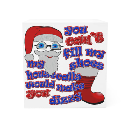 santa's shoes - note cube (white)