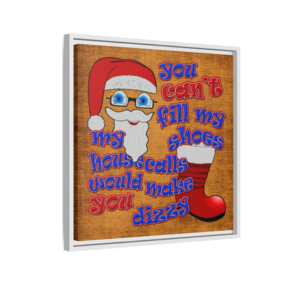 santa's shoes - framed canvas art (brown papyrus)