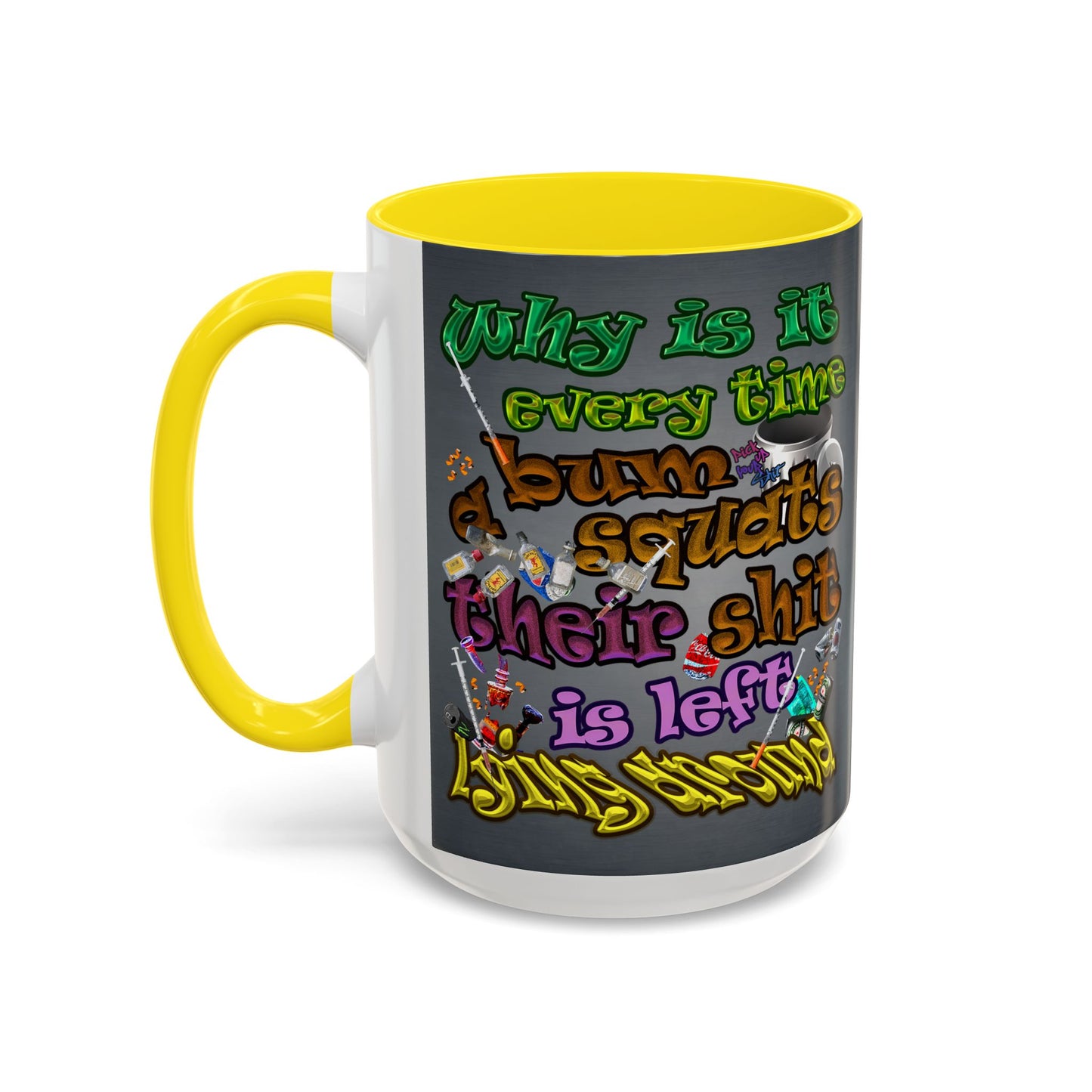 the bum's shit - Accent Mug (grey-light grey)