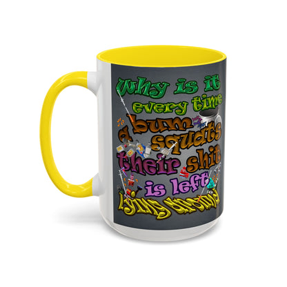 the bum's shit - Accent Mug (grey-light grey)
