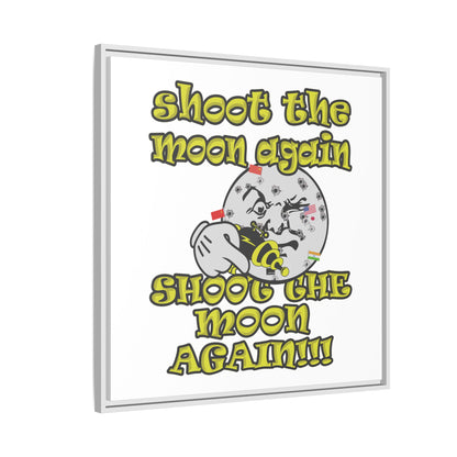 shoot the moon again - framed canvas art (white)