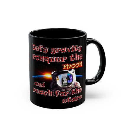 defy conquer reach - Black Mug (black)