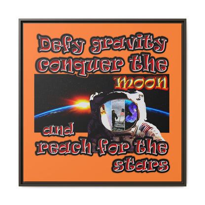 defy conquer reach - framed canvas art (crusta)