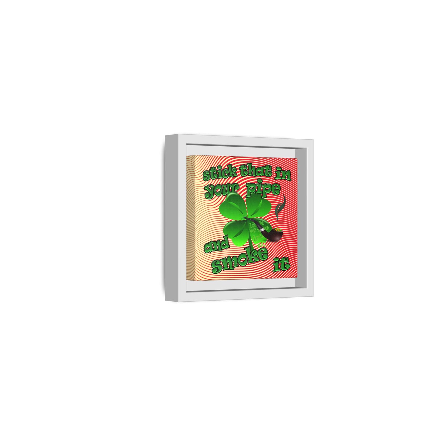 stick that in your pipe and smoke it - framed canvas art (yellow-orange wave)