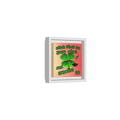 stick that in your pipe and smoke it - framed canvas art (yellow-orange wave)