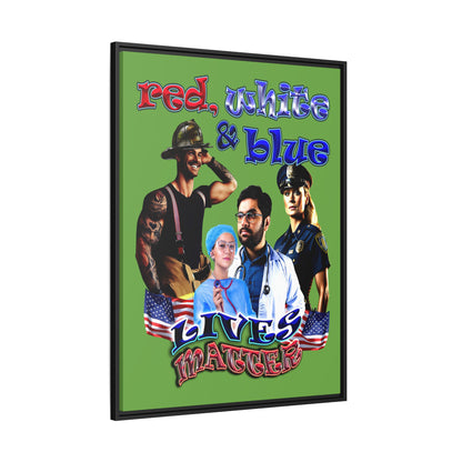 rw&b lives matter - framed canvas art (green)