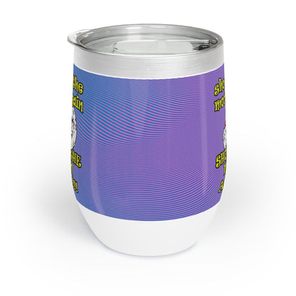 shoot the moon again - Chill Wine Tumbler (light blue-purple wave)