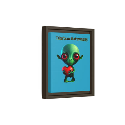 I don't care that your grey - framed canvas art (turquoise)