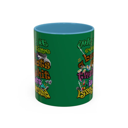 the bum's shit - Accent Mug (dark green)