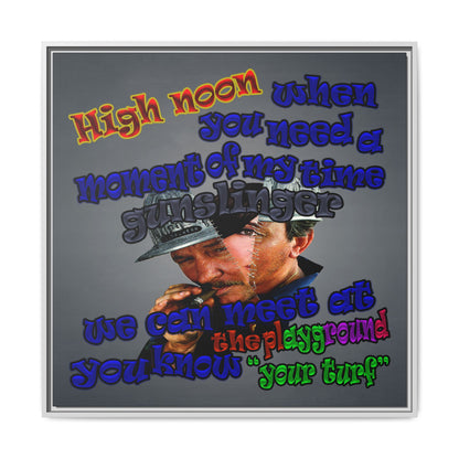 high noon - framed canvas art (grey-light grey)