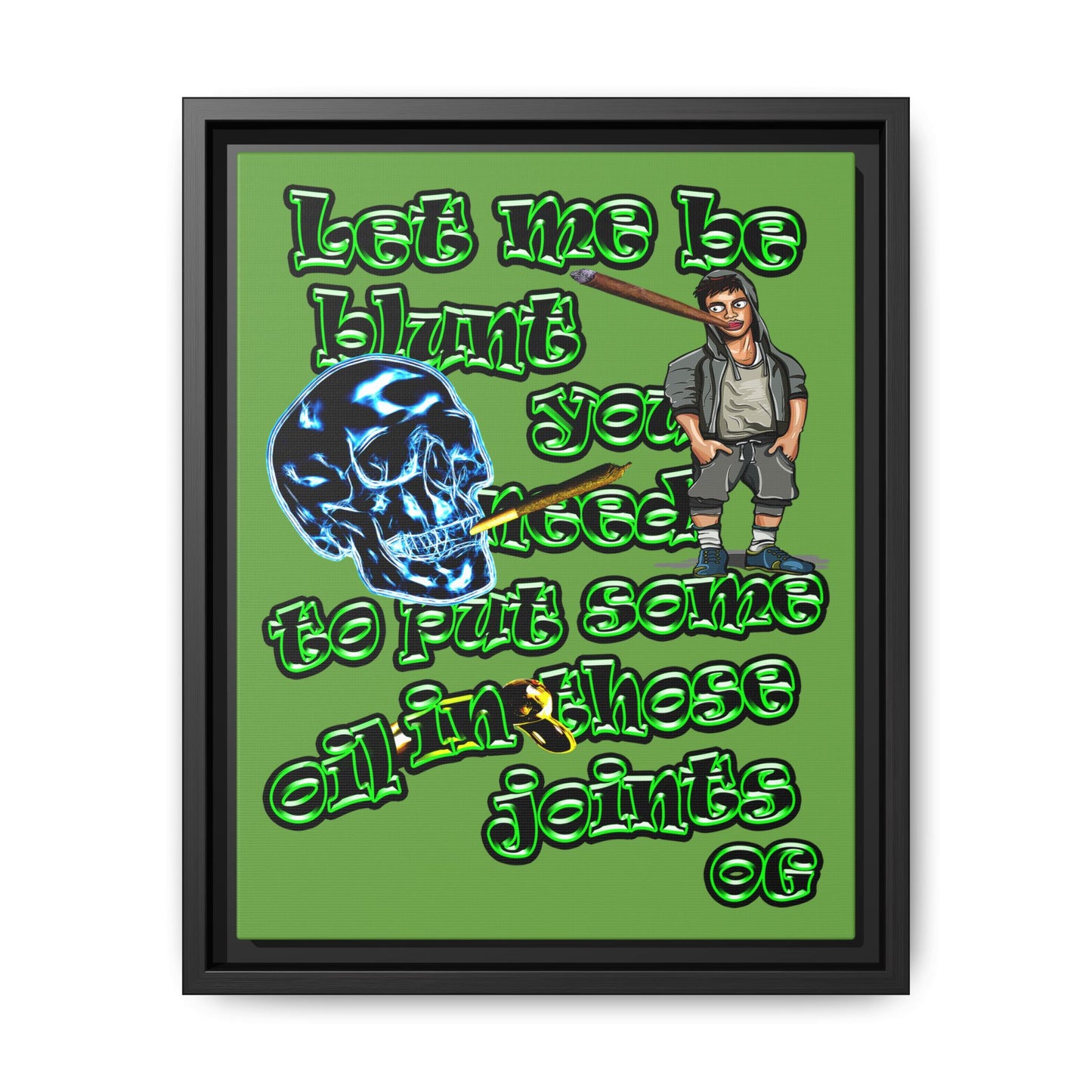 og - framed canvas art (green)