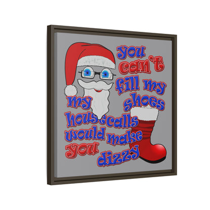 santa's shoes - framed canvas art (grey)