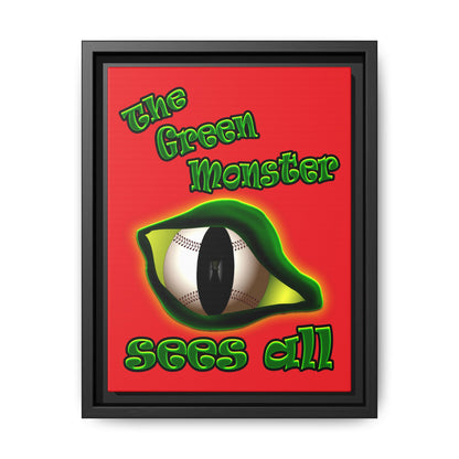 green monster - framed canvas art (red)