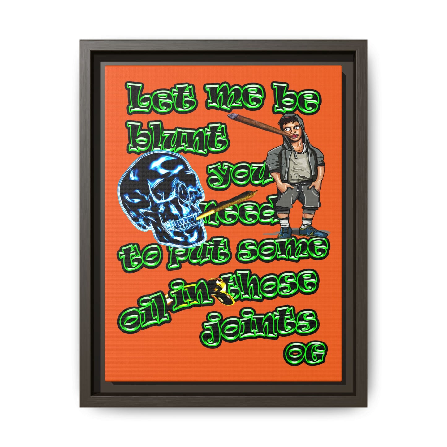 og - framed canvas art (orange)