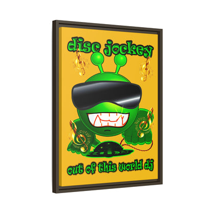 disc jockey - framed canvas art (yellow)