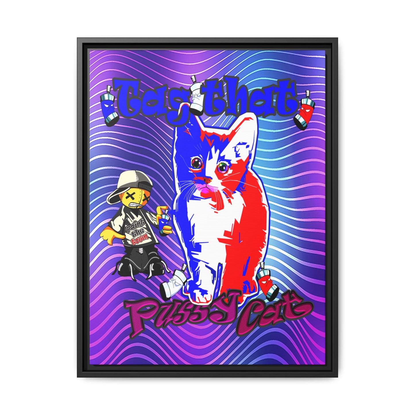tag that - framed canvas art (purple wave)