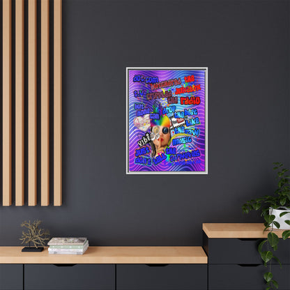 drop the beat - framed canvas art (purple wave)