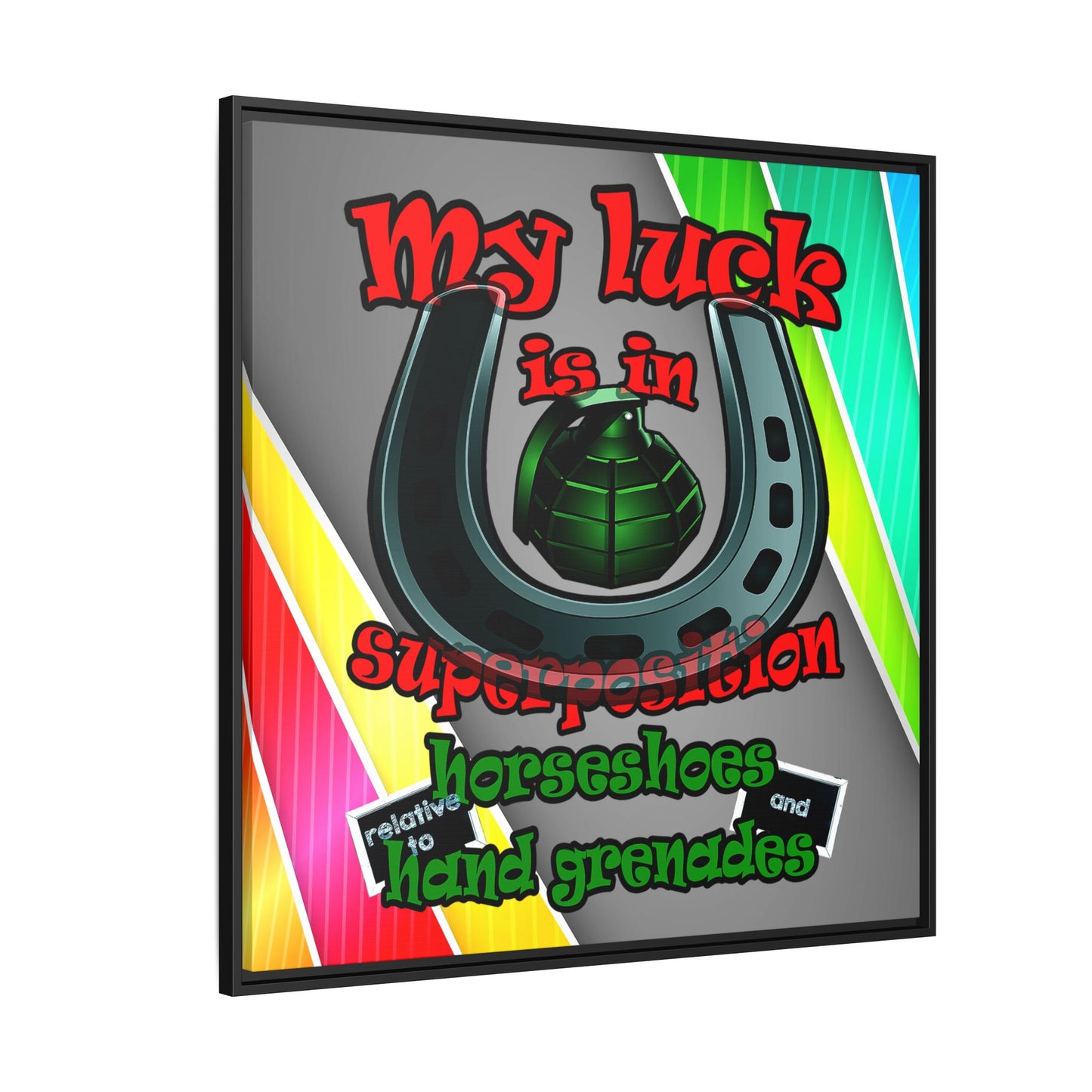 my luck - framed canvas art (rainbow split)