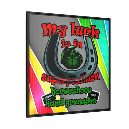 my luck - framed canvas art (rainbow split)