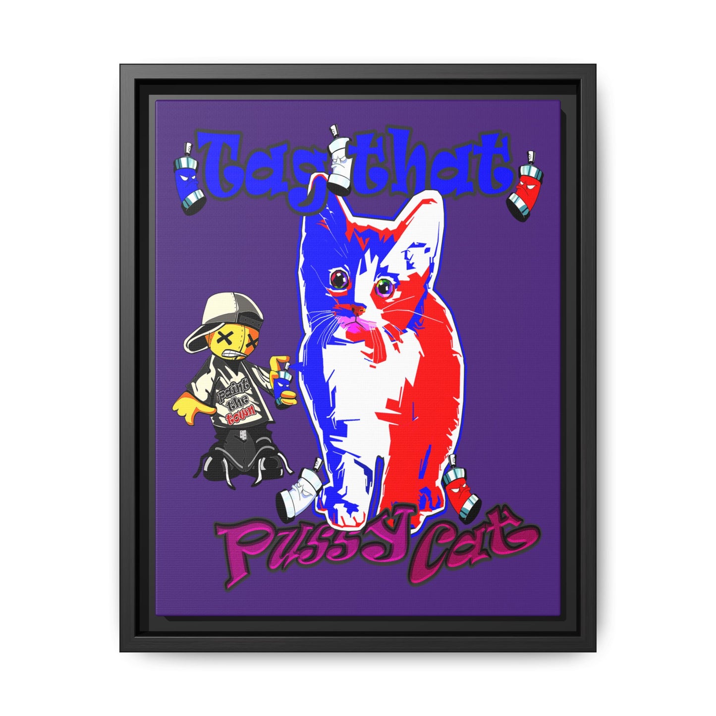 tag that - framed canvas art (purple)