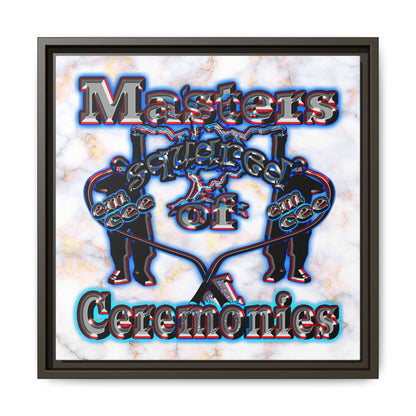 em cee squared - framed canvas art (white marble)