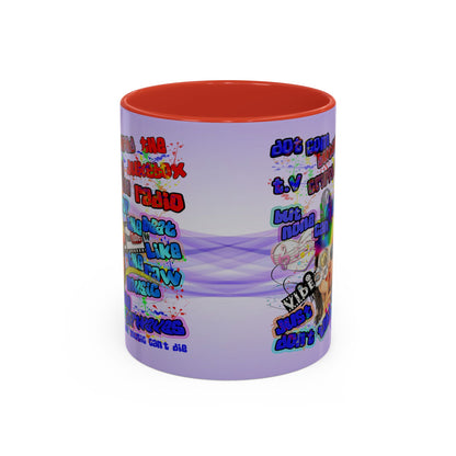 drop the beat - Accent Mug (light blue-pink wave)