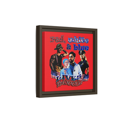 rw&b lives matter - framed canvas art (red)