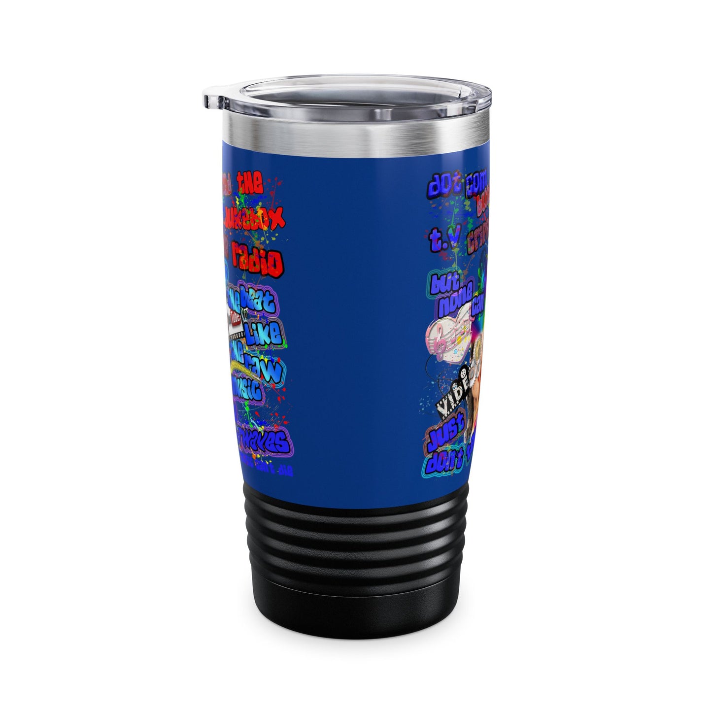 drop the beat - Ringneck Tumbler, 20oz (dark blue)