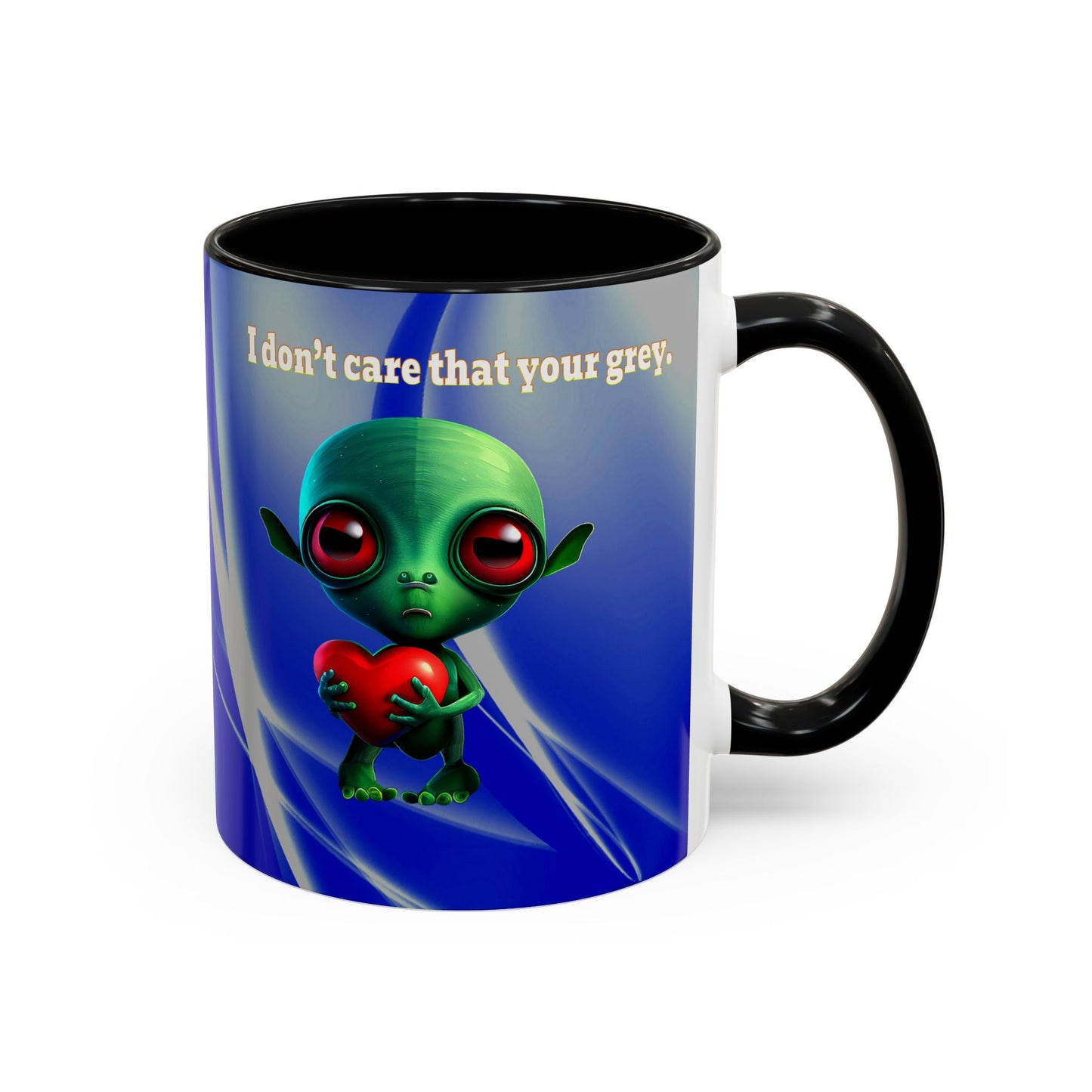 I don't care that your grey - Accent Mug (blue-white wave)