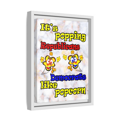 popping like popcorn - framed canvas art (white marble)