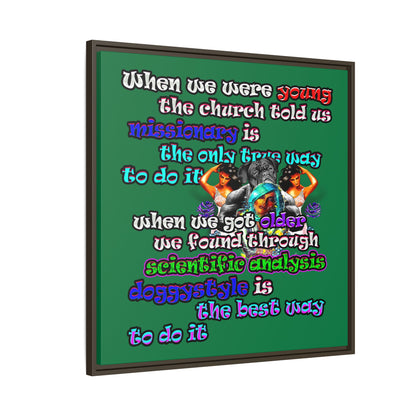 doggystyle - framed canvas art (dark green)