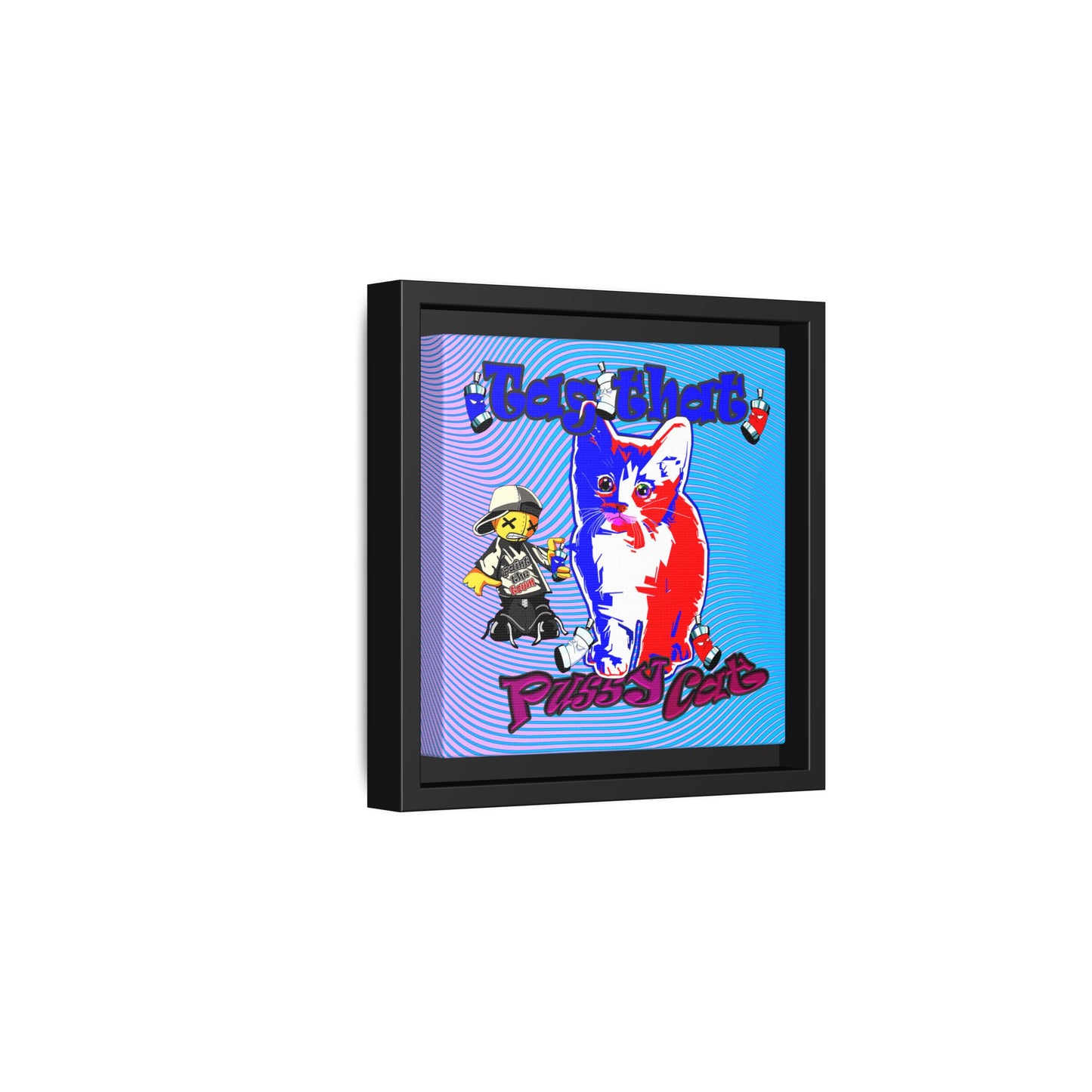 tag that - framed canvas art (light blue-purple wave)
