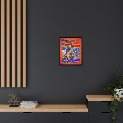 drop the beat - framed canvas art (burnt orange)