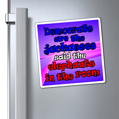 donkeys and elephants - Magnets - (purple-pink wave)