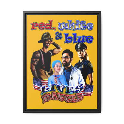rw&b lives matter - framed canvas art (yellow)