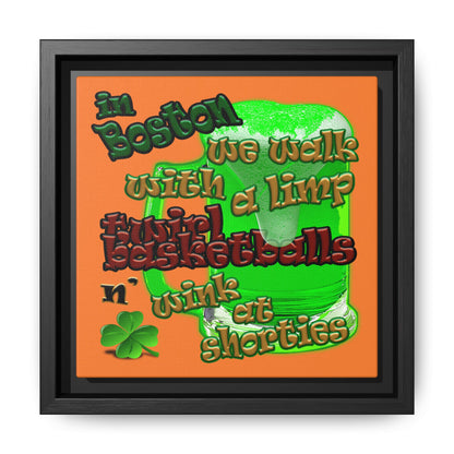 celtics logo - framed canvas art (crusta)