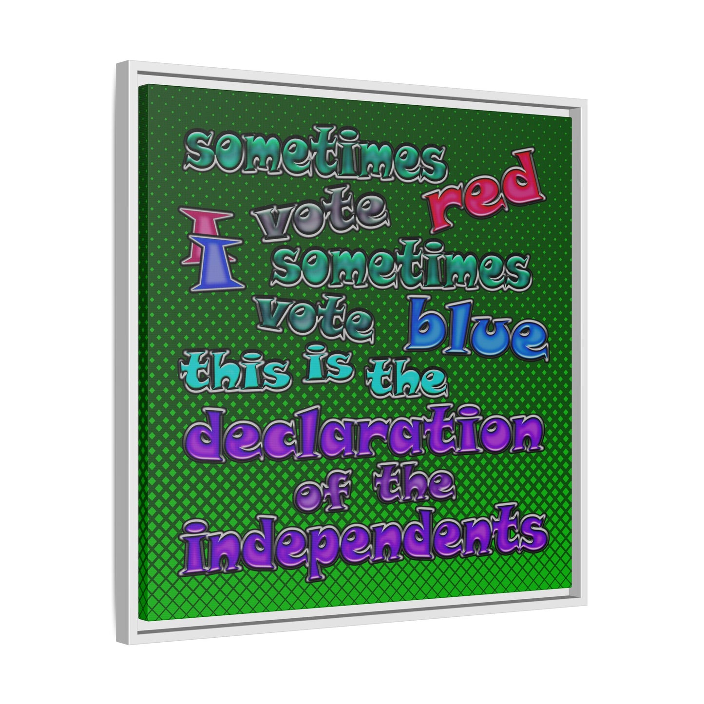 declaration of the independents - framed canvas art (logo green)
