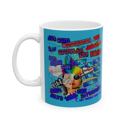 drop the beat - White Mug (turquoise)