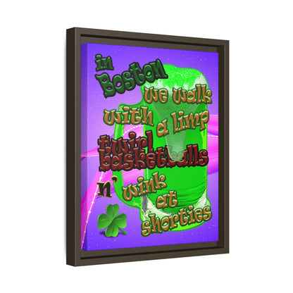 celtics logo - framed canvas art (purple-pink wave)