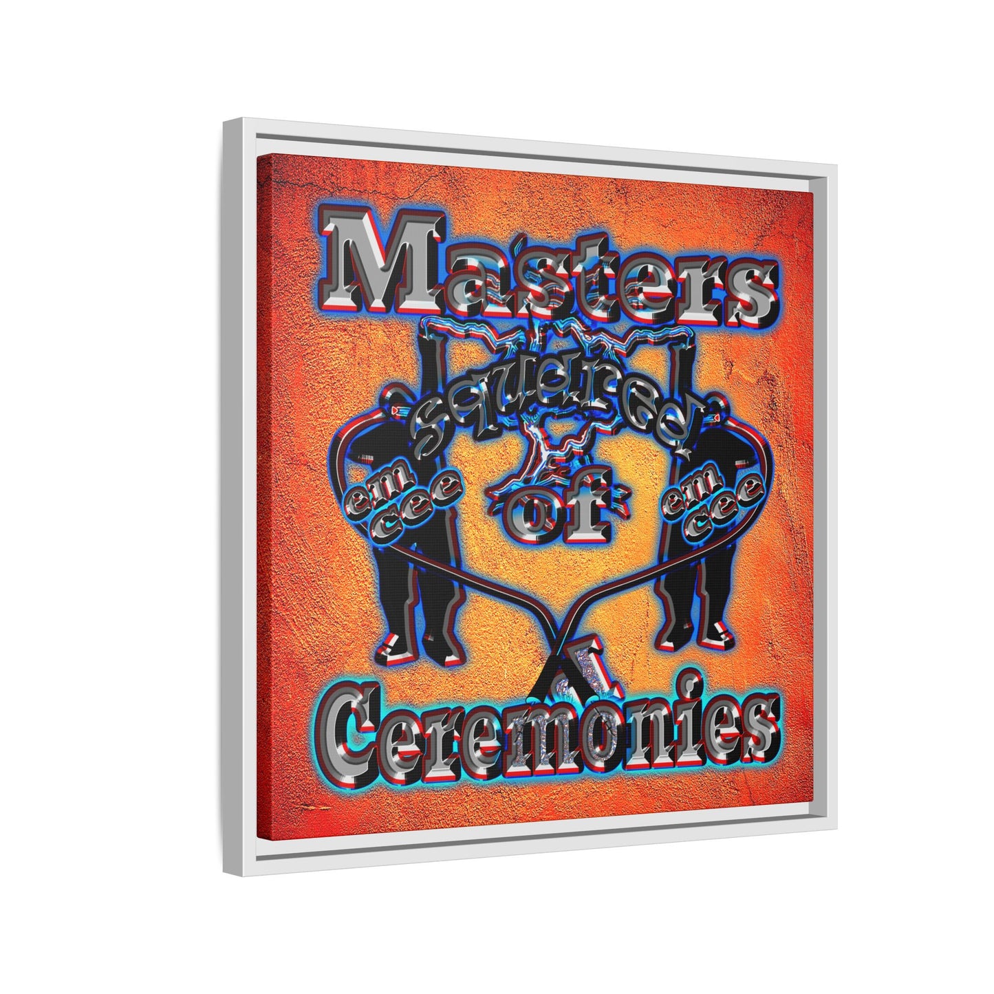 em cee squared - framed canvas art (burnt orange)