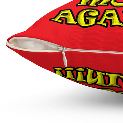 shoot the moon again - Spun Polyester Square Pillow - (red)