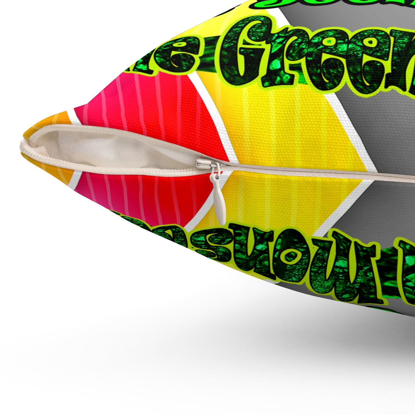 christmas spirits of boston - Spun Polyester Square Pillow - (rainbow split)