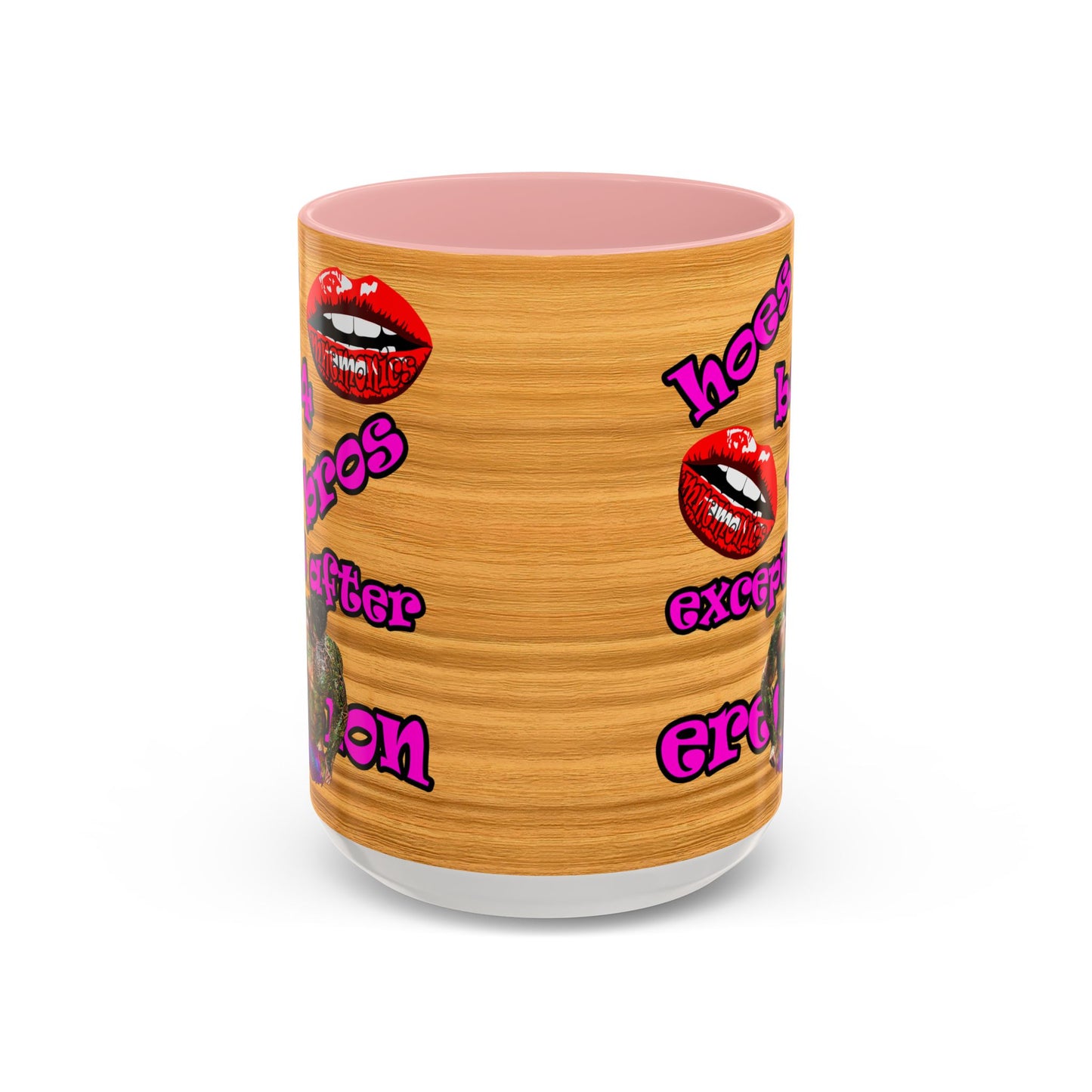 hoes b4 bros - Accent Mug (butterscotch wood finish)