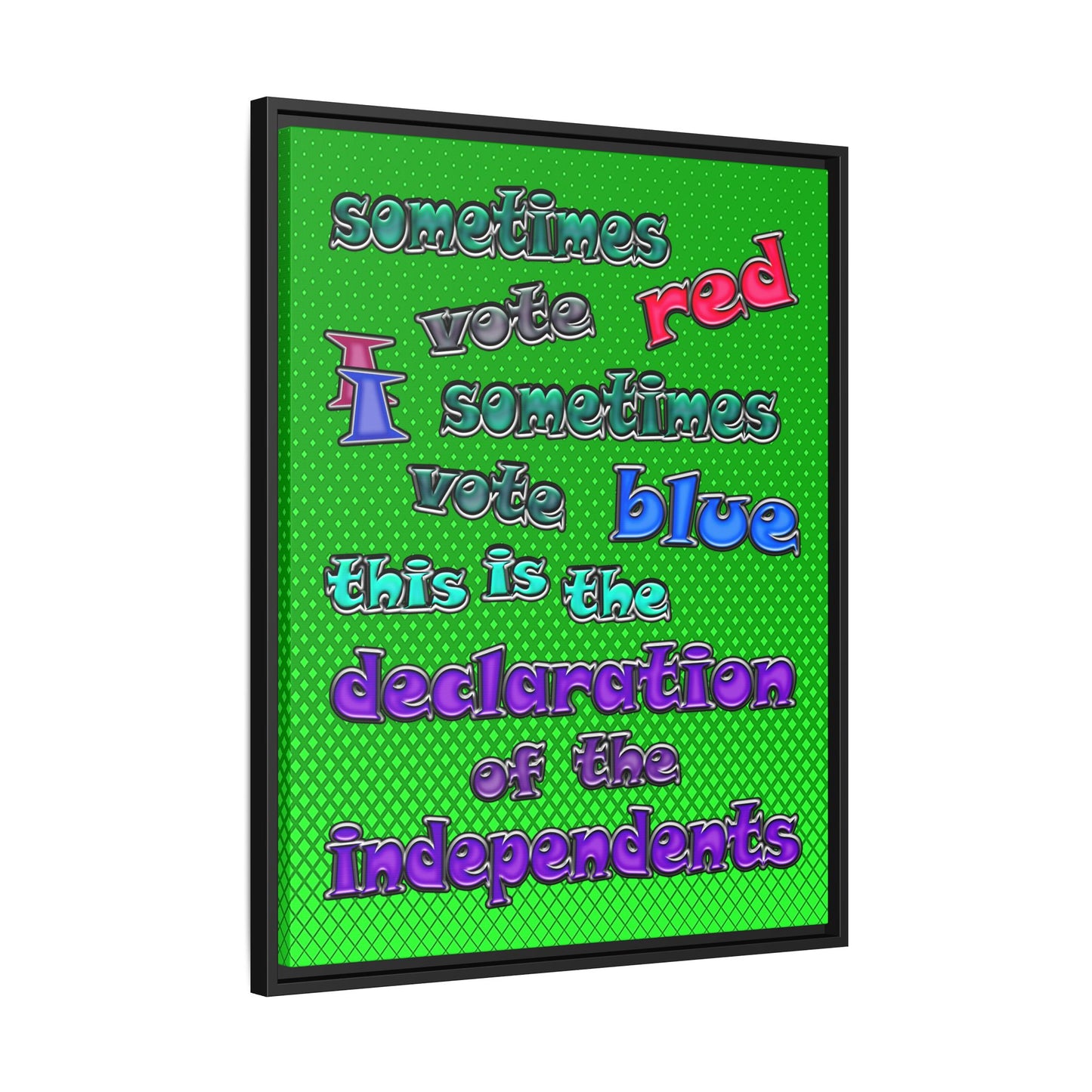 declaration of the independents - framed canvas art (logo green)