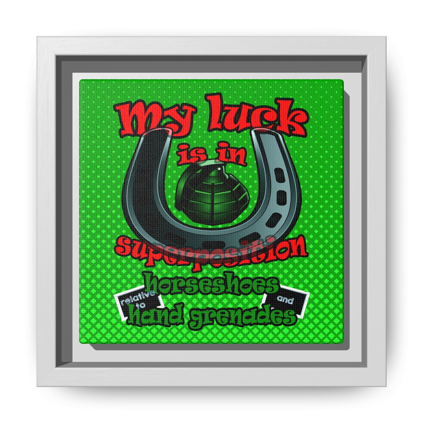 my luck - framed canvas art (logo green)