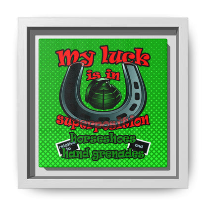 my luck - framed canvas art (logo green)