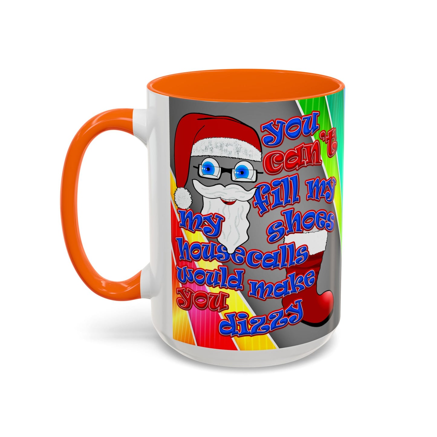 santa's shoes - Accent Mug (rainbow split)