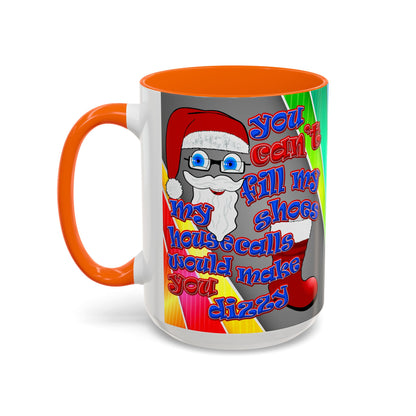 santa's shoes - Accent Mug (rainbow split)
