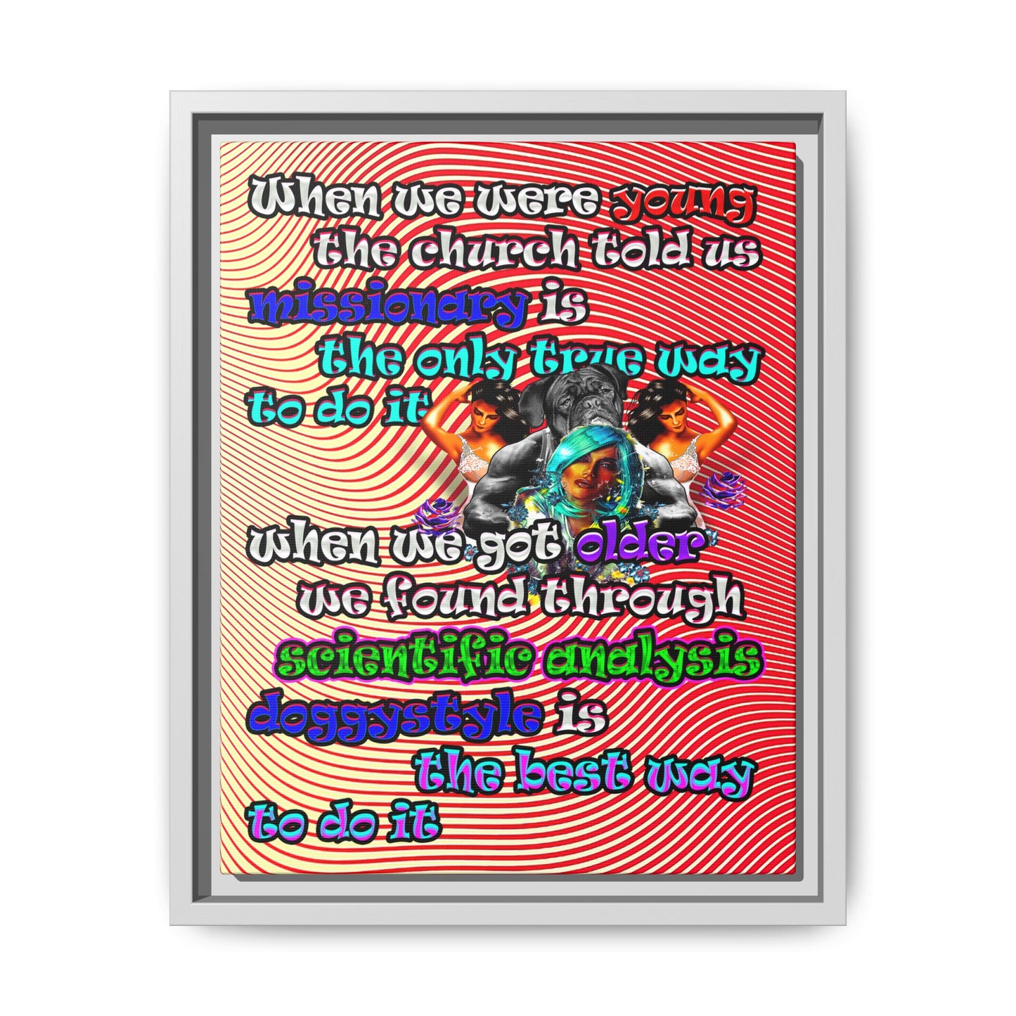 doggystyle - framed canvas art (yellow-orange wave)