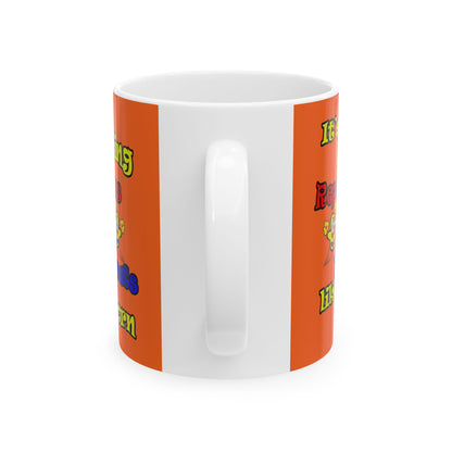 popping like popcorn - White Mug (orange)